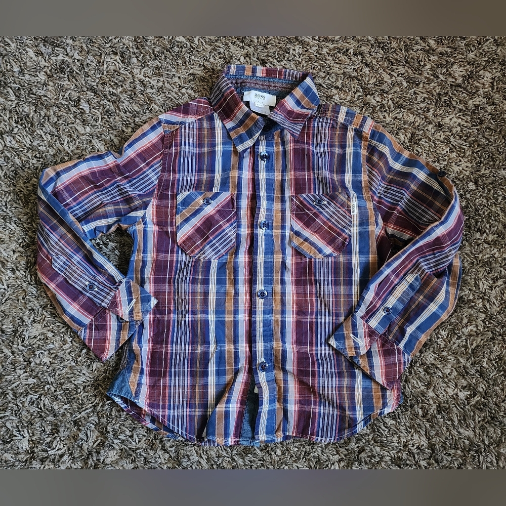 Hugo Boss Long Sleeve Slim Fit Cotton Button Down Shirt Boys 5-108